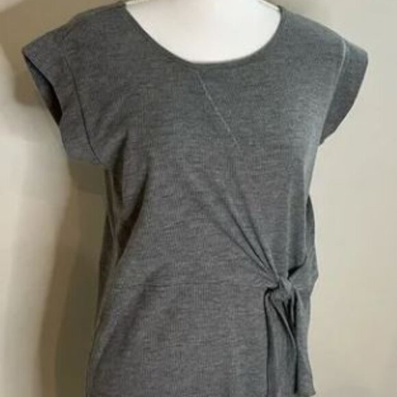 Cable & Gauge Side Knot T Shirt Dress Size XL Gray Casual Comfy Flattering - Picture 1 of 6